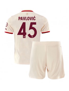 Billige Bayern Munich Aleksandar Pavlovic #45 Tredjedraktsett Barn 2024-25 Kortermet (+ Korte bukser)